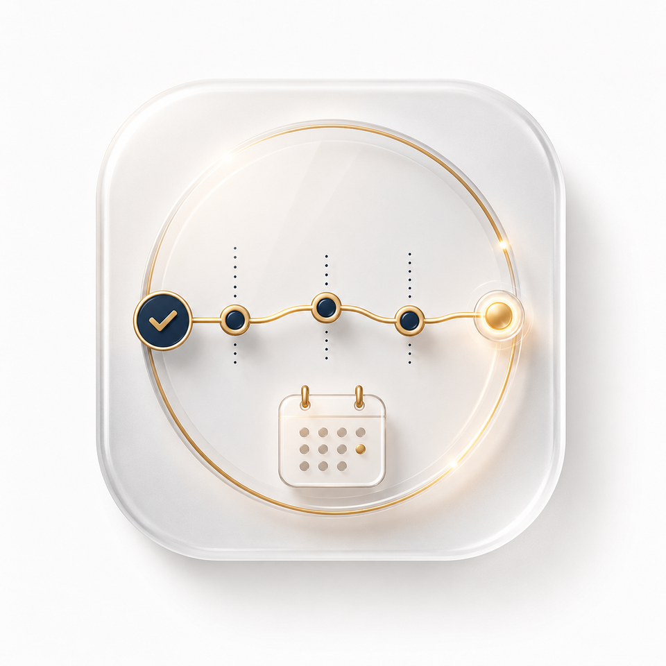 Recovery timeline icon for HairGauge follow-up milestones.